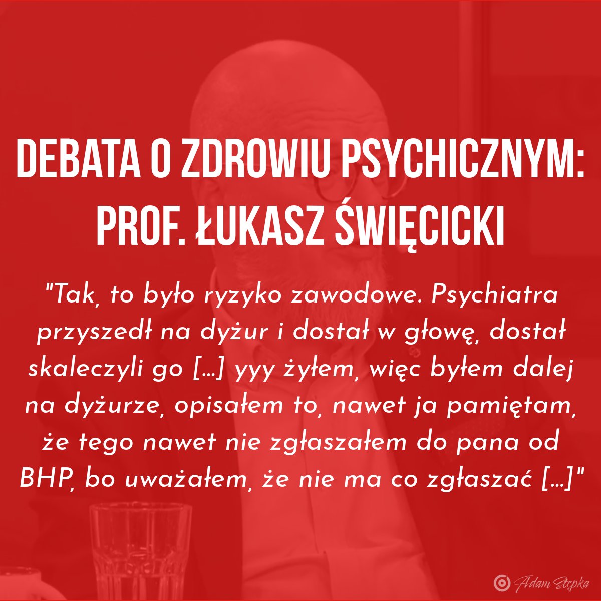 Adam Stępka (@adam_stepka) on Twitter photo 🚫AGRESJI WOBEC MEDYKÓW NIE MOŻNA OKREŚLAĆ MIANEM RYZYKA ZAWODOWEGO🚫
Z dużym zaangażowaniem obejrzałem "Debatę o zdrowiu psychicznym" w <a href="/OficjalneZero/">OficjalneZero</a> , w której prof. Łukasz Święcicki relatywizował przemoc wobec personelu medycznego, nazywając ją „ryzykiem zawodowym”. Jako 🚫AGRESJI WOBEC MEDYKÓW NIE MOŻNA OKREŚLAĆ MIANEM RYZYKA ZAWODOWEGO🚫
Z dużym zaangażowaniem obejrzałem "Debatę o zdrowiu psychicznym" w <a href="/OficjalneZero/">OficjalneZero</a> , w której prof. Łukasz Święcicki relatywizował przemoc wobec personelu medycznego, nazywając ją „ryzykiem zawodowym”. Jako