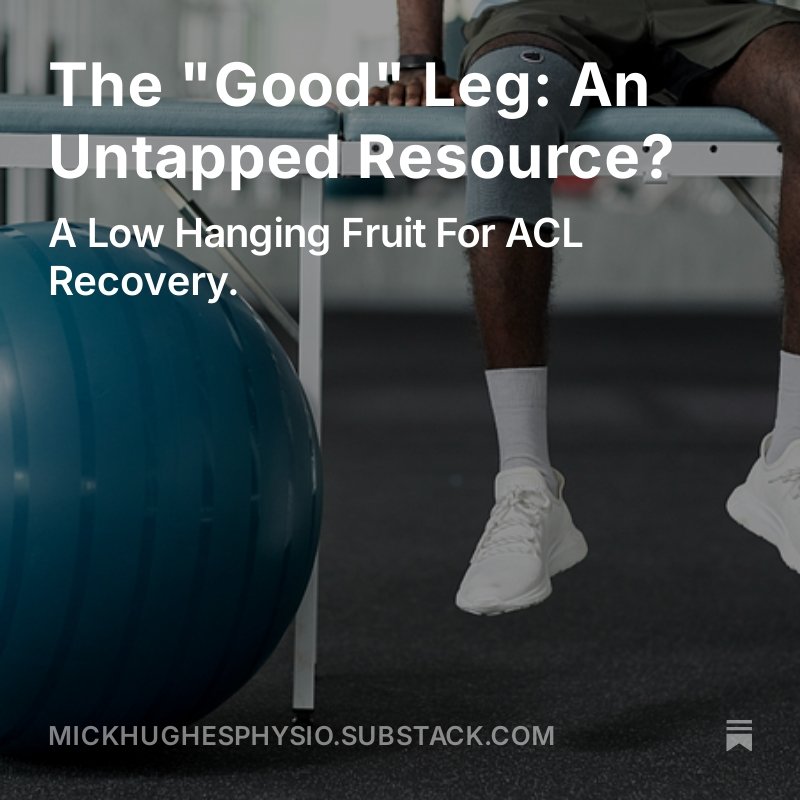 While the "bad" leg is feeling it's feelings after ACL injury - go get after the "good" leg 🦵💪

Read the latest from The ACL Hub 👇
open.substack.com/pub/mickhughes…