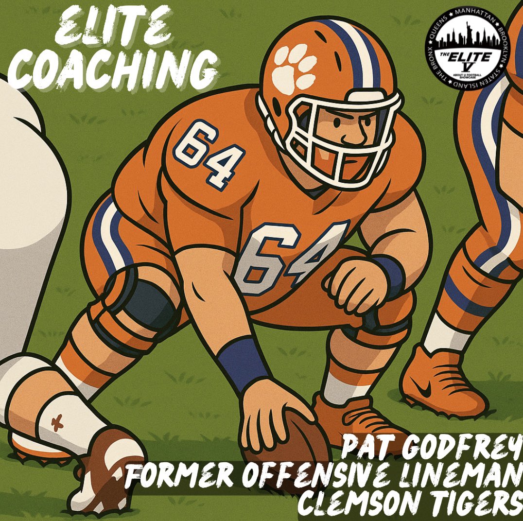 Elite V Showcase (@elitevshowcase) on Twitter photo Elite V Elite Coaching: 2x National Champ and NY native <a href="/PatGodfreyNYC/">Pat Godfrey</a> is excited to work with the big boys on the offensive line next weekend!
Invites are out, register ASAP before registration is closed!
#elitev #nychasballers #collegerecruiting #collegefootball Elite V Elite Coaching: 2x National Champ and NY native <a href="/PatGodfreyNYC/">Pat Godfrey</a> is excited to work with the big boys on the offensive line next weekend!
Invites are out, register ASAP before registration is closed!
#elitev #nychasballers #collegerecruiting #collegefootball
