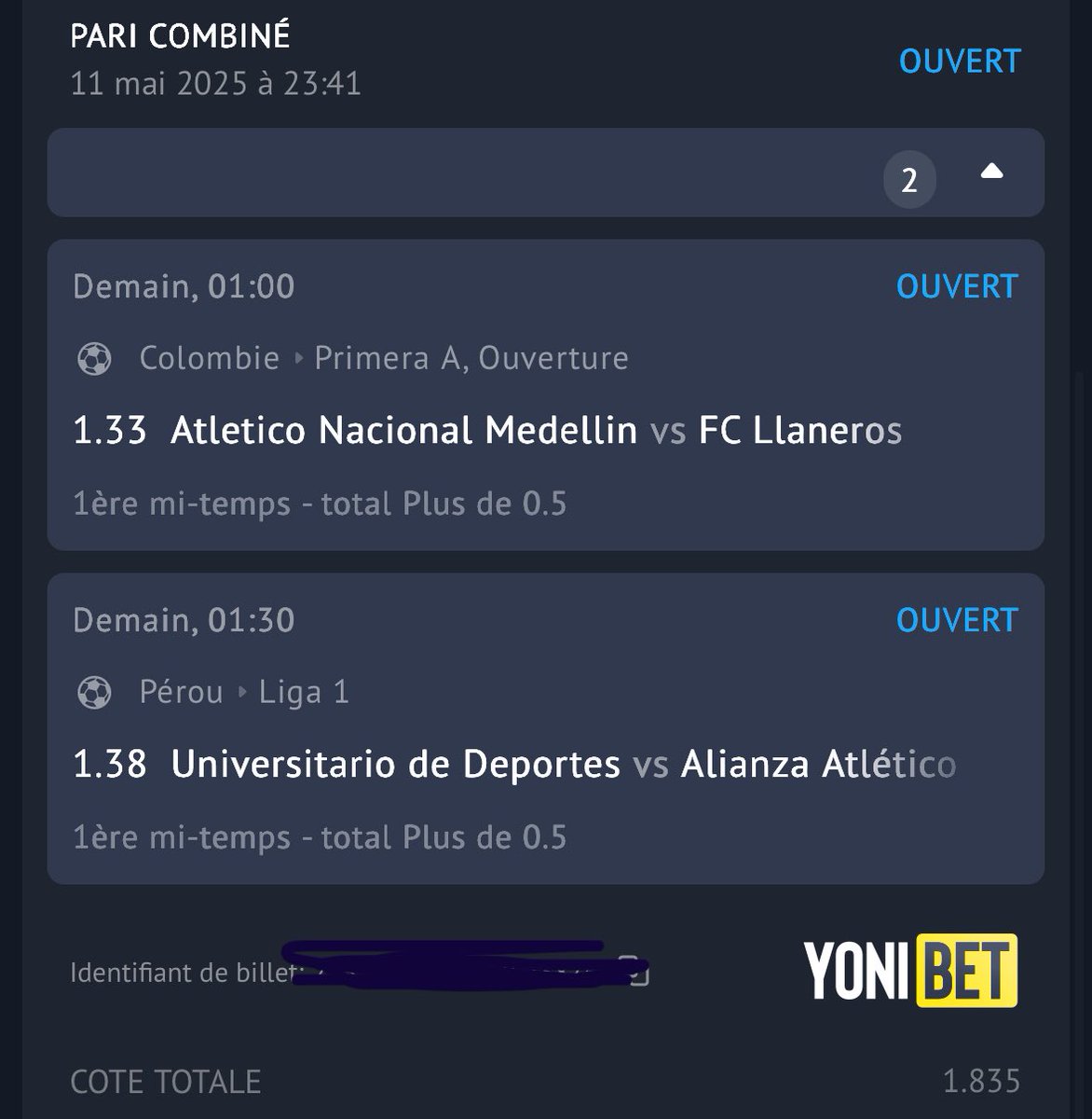 Maeo_Bet's tweet photo. Une petite nuit en Amérique du Sud avec un combi 🇨🇴🇵🇪 #SuperStat by @datafootfr
o0,5b MT1 ACM vs Llaneros + o0,5b MT1 UDP vs Alianza Atletico
💥1,835
💰0,35%
📚Yonibet
Abonne toi via https://t.co/CTbuVRGmEb et profite des stats … supplément 🎁 en DM
#TeamParieur https://t.co/NX6RLejXni