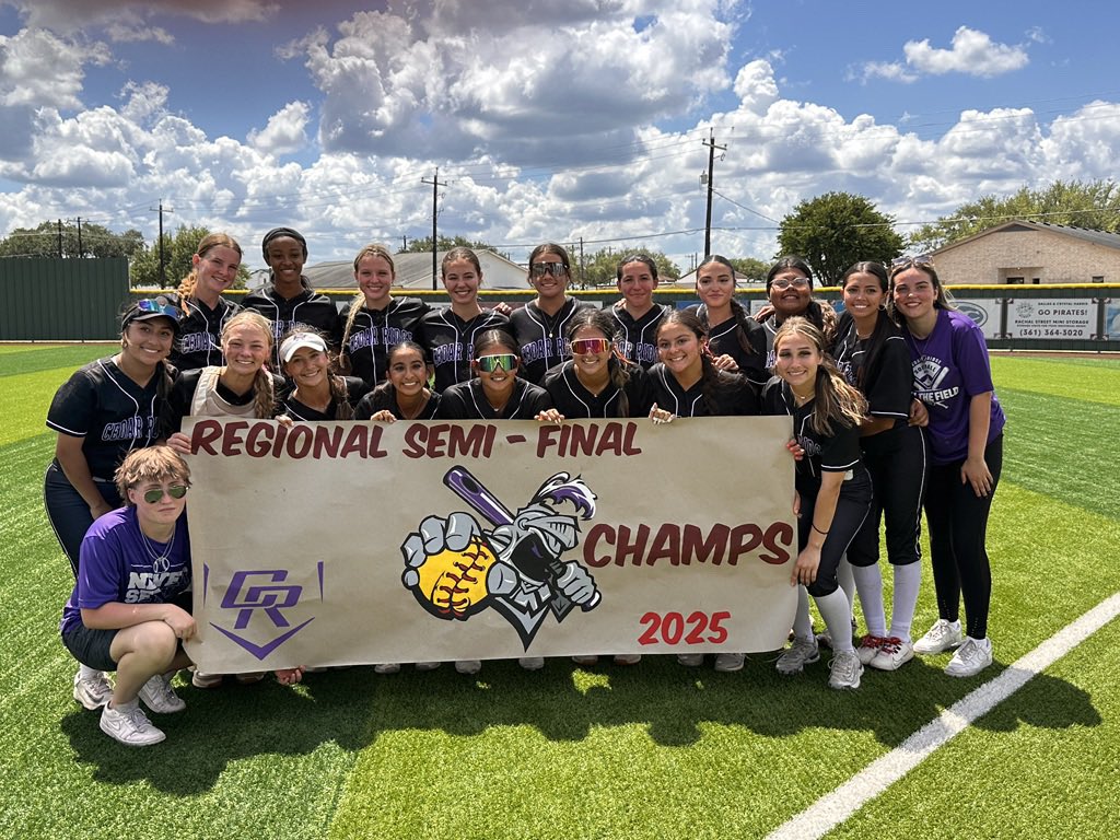 Julia A Montero (@juliaamontero47) on Twitter photo Cedar Ridge Raiders are Regional Semi-Finals Champions! 🎉The farther we have reached in the school program’ history. 💜
Regional Final vs Dripping Springs: The Raiders are ready!
<a href="/CRHSSBBooster/">CEDAR RIDGE RAIDER SOFTBALL</a>
<a href="/BombersCtxWard/">Texas Bombers CTX 18U Gold Ward</a> <a href="/c_Ward/">Cliff Ward</a> <a href="/bombers_fp/">Bombers Fastpitch</a>
<a href="/BombersKreis/">Texas Bombers Gold Kreis</a> <a href="/MVP_512/">Joe Torres</a>
<a href="/_coachjsoriano/">j soriano</a> Cedar Ridge Raiders are Regional Semi-Finals Champions! 🎉The farther we have reached in the school program’ history. 💜
Regional Final vs Dripping Springs: The Raiders are ready!
<a href="/CRHSSBBooster/">CEDAR RIDGE RAIDER SOFTBALL</a>
<a href="/BombersCtxWard/">Texas Bombers CTX 18U Gold Ward</a> <a href="/c_Ward/">Cliff Ward</a> <a href="/bombers_fp/">Bombers Fastpitch</a>
<a href="/BombersKreis/">Texas Bombers Gold Kreis</a> <a href="/MVP_512/">Joe Torres</a>
<a href="/_coachjsoriano/">j soriano</a>