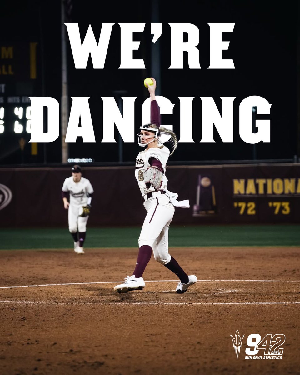 942 Crew (@942crew) on Twitter photo WEβRE DANCING IN THE CITY OF ANGELS!
Congrats to <a href="/ASUSoftball/">Sun Devil Softball</a> for making the NCAA Softball Tournament! π±
Theyβll be playing in the Los Angeles Regional π San Diego State this Friday at 9 PM CT on ESPN 2! β°πΊ WEβRE DANCING IN THE CITY OF ANGELS!
Congrats to <a href="/ASUSoftball/">Sun Devil Softball</a> for making the NCAA Softball Tournament! π±
Theyβll be playing in the Los Angeles Regional π San Diego State this Friday at 9 PM CT on ESPN 2! β°πΊ