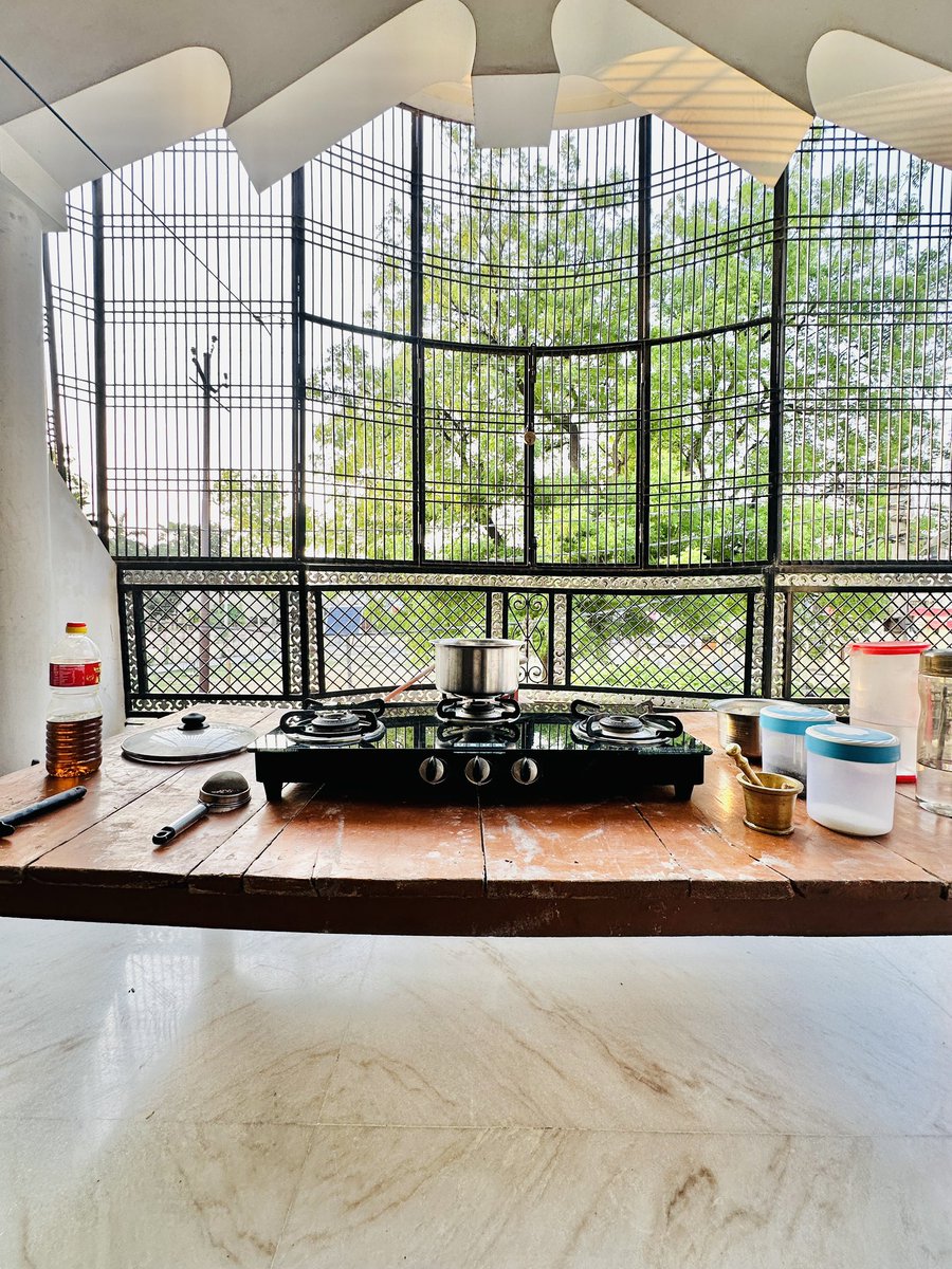 Open kitchen in my Ayodhya porch, surrounded by greenery and calm winds.
Brewed some refreshing tea, guiding something meaningful.
Avg response time for a microservice (with tests) — 3 hours.
Code. Chai. Dharma.
Jai Shree Ram!
#Ayodhya #JaiShreeRam #BuilderVibes #ChaiAndCode