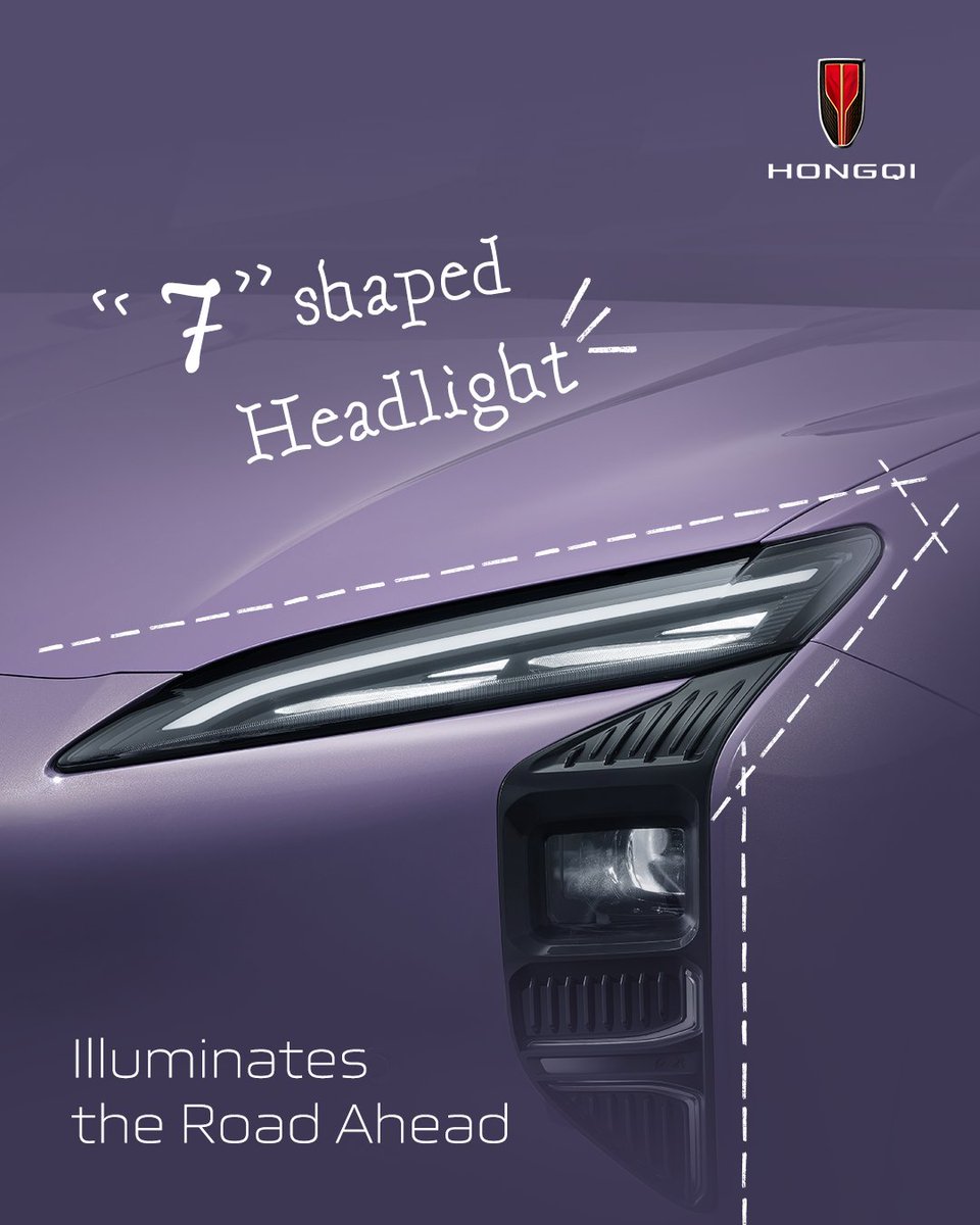 The #HONGQI #EHS7’s “7”-shaped headlight shines with innovation, illuminating your journey with cutting-edge tech and stunning design.

What features do you want to see spotlighted for #HONGQIEHS7? Drop a comment, and you’re on the team for the next poster!
