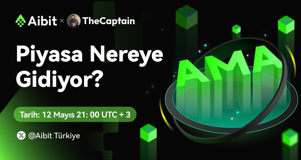 AibitTurkey's tweet photo. Aibit’in heyecan verici AMA’sı bu gece gerçekleşiyor!@_TheCaptain___

Konu: Piyasa Nereye Gidiyor?

🗓 Ne Zaman: 12 Mayıs Pazartesi, saat 21:00 (UTC+3 | TRT)

🎁 Bonus: AMA sonrasında özel bonus dağıtılacak

🤫 İpucu: AMA'da özel bir kampanya duyurulacak – kaçırmayın!

En son piyasa trendleri ve sektörün geleceği hakkındaki bu heyecan verici tartışmayı kaçırmayın! 🔮

#BTC #Bitcoin #ETH #cex #kripto borsası
