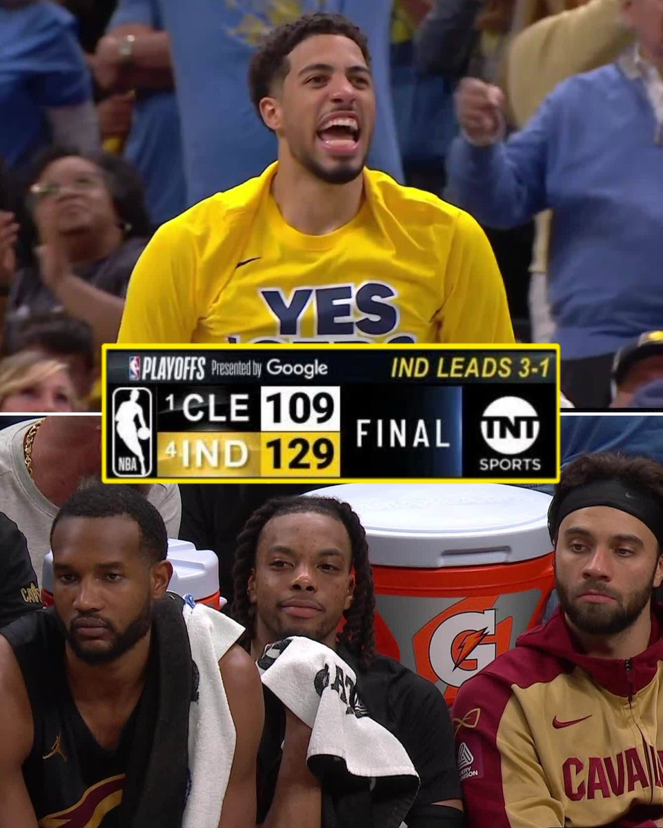 BleacherReport's tweet image. PACERS TAKE A 3-1 LEAD OVER THE NO. 1 CAVS 😤
Indiana was DOMINANT in Game 4 🔥