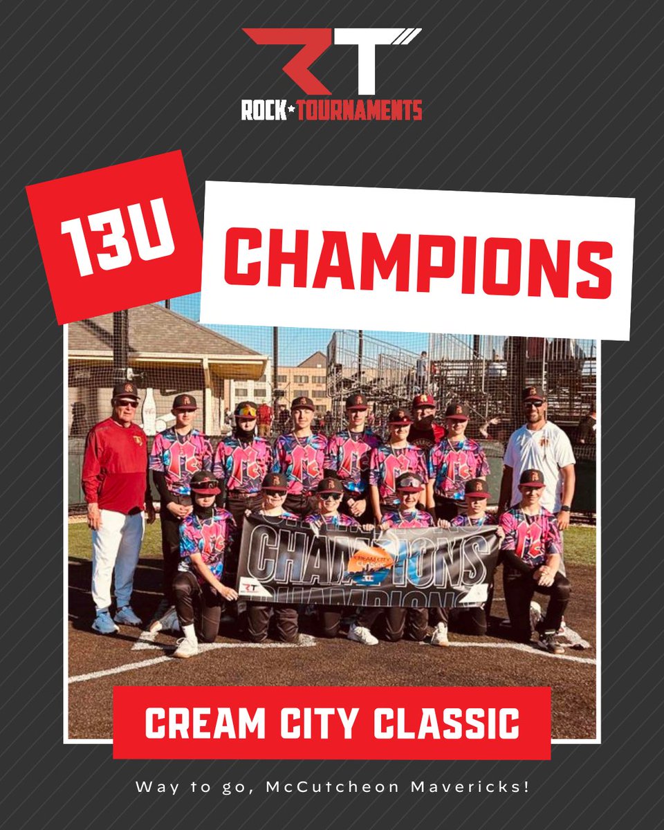 Rock Tournaments (@rocktournaments) on Twitter photo 🥇 CHAMPIONS 🥇
Congratulations to our champs from this weekend’s Cream City Classic! They brought the energy and teamwork to come out on top.
9U - <a href="/ProspectsBSB/">Prospect Training</a> - Cardinal
10U - Gurnee Titans
13D1 - <a href="/ProspectsBSB/">Prospect Training</a> - Cardinal
13D2 - <a href="/MYBLMavs/">McCutcheon Youth Baseball-MYBL</a> - Cardinal
(continued...) 🥇 CHAMPIONS 🥇
Congratulations to our champs from this weekend’s Cream City Classic! They brought the energy and teamwork to come out on top.
9U - <a href="/ProspectsBSB/">Prospect Training</a> - Cardinal
10U - Gurnee Titans
13D1 - <a href="/ProspectsBSB/">Prospect Training</a> - Cardinal
13D2 - <a href="/MYBLMavs/">McCutcheon Youth Baseball-MYBL</a> - Cardinal
(continued...)