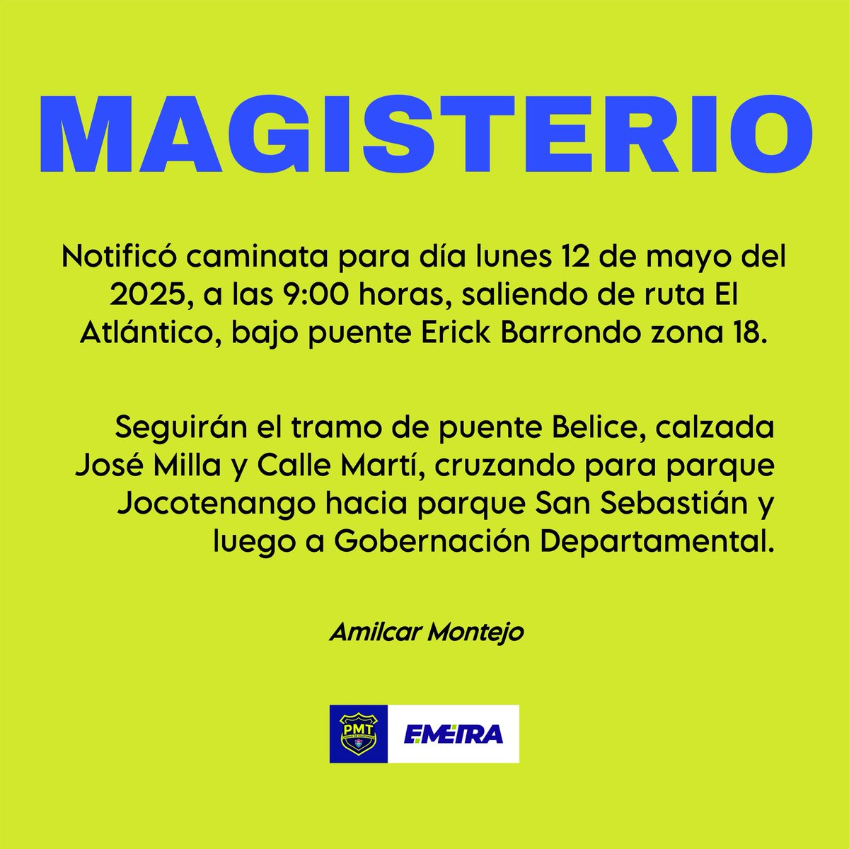 Saludos mundo 🇬🇹

 Que medidas tomará el <a href="/MineducGT/">Mineduc Guatemala</a> y la ministra de educación <a href="/chatagira/">Anabella Giracca</a> contra los maestros que no se presenten a laborar y pierdan el tiempo en la calle, y no presten el servicio de educación a los niños y niñas Guatemaltecos

Que opina <a href="/BArevalodeLeon/">Bernardo Arévalo</a>
