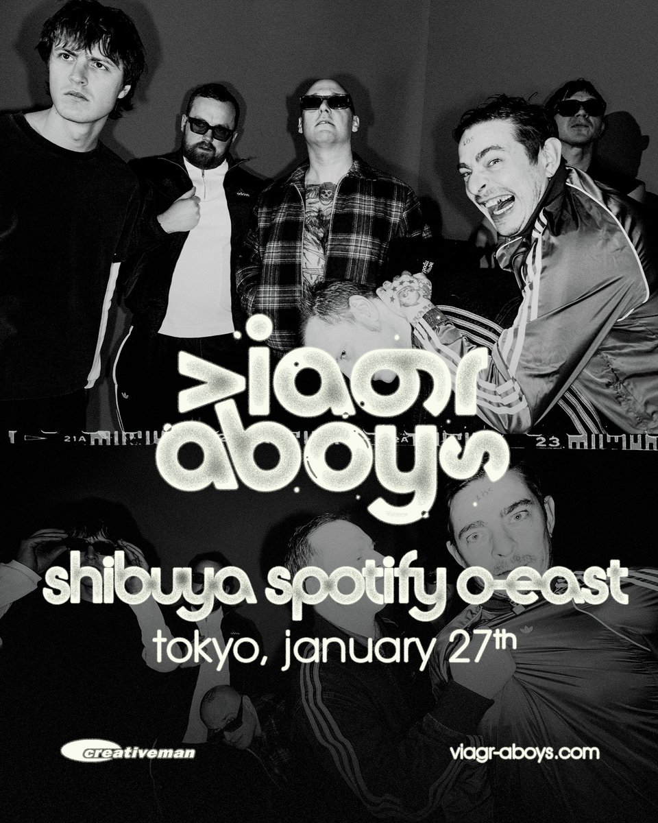 Creativeman (@cmp_official) on Twitter photo 【Viagra Boys 新規公演決定!】
スウェーデン発・世界を席巻する
ポスト・パンクバンド " Viagra Boys "
待望の初来日公演が来年1 月に開催決定🔥
2026.1.27 (火) Shibuya Spotify O-EAST
🔗creativeman.co.jp/event/viagra-b…
<a href="/ViagraBoys/">viagr aboys</a> #viagraboys 【Viagra Boys 新規公演決定!】
スウェーデン発・世界を席巻する
ポスト・パンクバンド " Viagra Boys "
待望の初来日公演が来年1 月に開催決定🔥
2026.1.27 (火) Shibuya Spotify O-EAST
🔗creativeman.co.jp/event/viagra-b…
<a href="/ViagraBoys/">viagr aboys</a> #viagraboys
