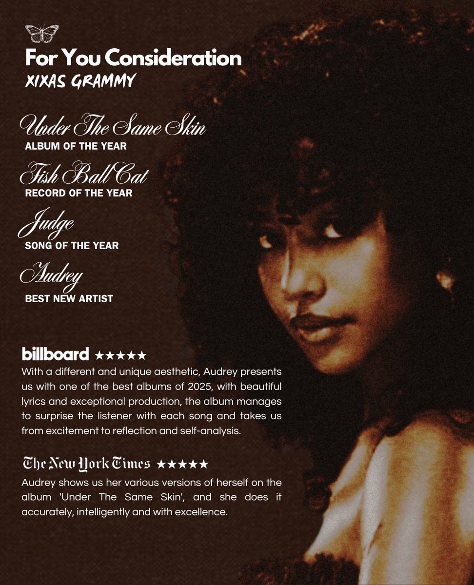 audreyclarck's tweet photo. ⊹₊ For You Xixas Grammy Consideration.

—– @XixasGrammys https://t.co/uAYgo3FMXN