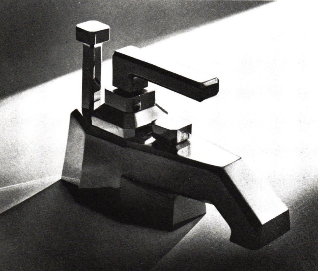 1936 faucet design by Chicago sculptor Alfonso Ianelli for the Mueller Plumbing Co.