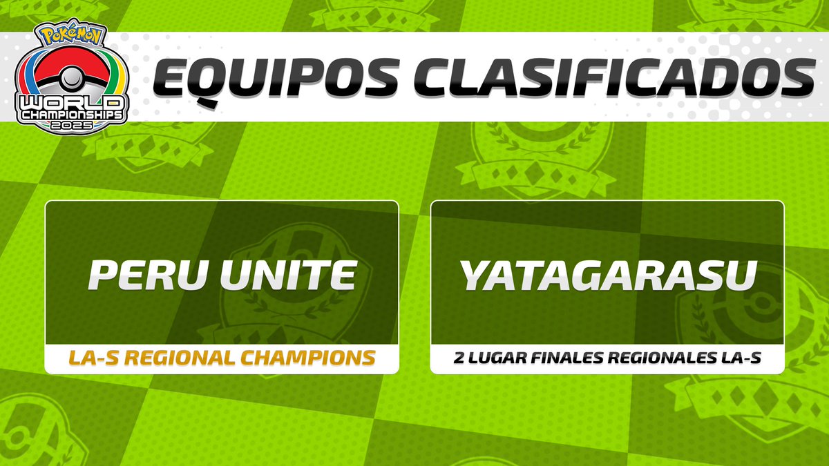 Pokémon UNITE Championship Series LATAM (@unitelatam) on Twitter photo ¡Felicidades a los equipos clasificados de la región LA-S!👏
<a href="/Peru_GG/">PERÚ ✈️ 🇺🇸</a> y YATAGARASU
Han demostrado una gran determinación para llegar a la siguiente fase. ¡Nos vemos en el Campeonato Mundial! 🌍
#PokemonUNITE | #UNITEesports ¡Felicidades a los equipos clasificados de la región LA-S!👏
<a href="/Peru_GG/">PERÚ ✈️ 🇺🇸</a> y YATAGARASU
Han demostrado una gran determinación para llegar a la siguiente fase. ¡Nos vemos en el Campeonato Mundial! 🌍
#PokemonUNITE | #UNITEesports