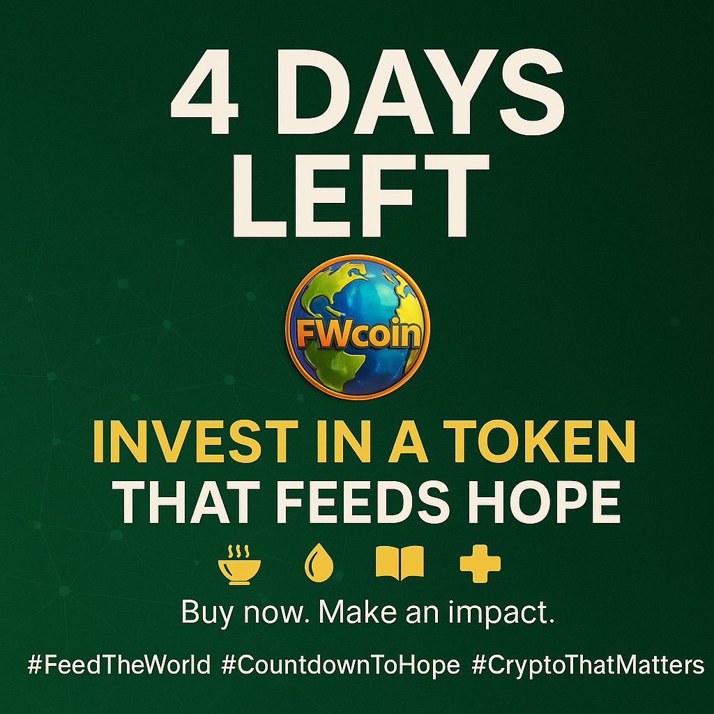FeedTheWorldFW's tweet photo. #FeedTheWorld #CountdownToHope #CryptoThatMatters #FWcoinPresale https://t.co/VS7wqmDgfL
