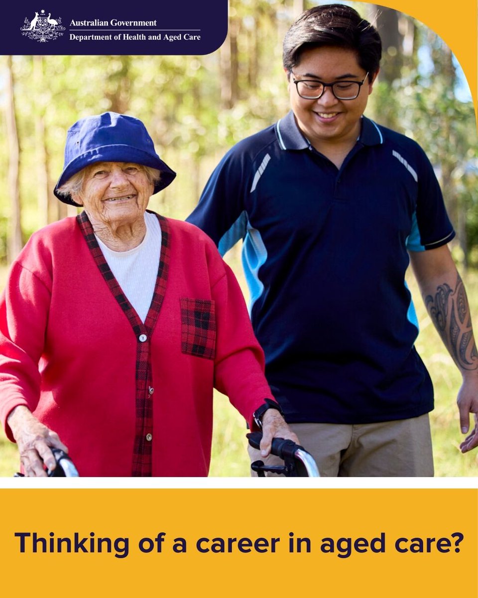 Thinking of a career in aged care? Enjoy flexible, rewarding work that improves the lives of older people. 

From cleaners to cooks, nurses, &amp; direct care workers – there’s a job for everyone. 

Visit 💻 health.gov.au/topics/aged-ca…