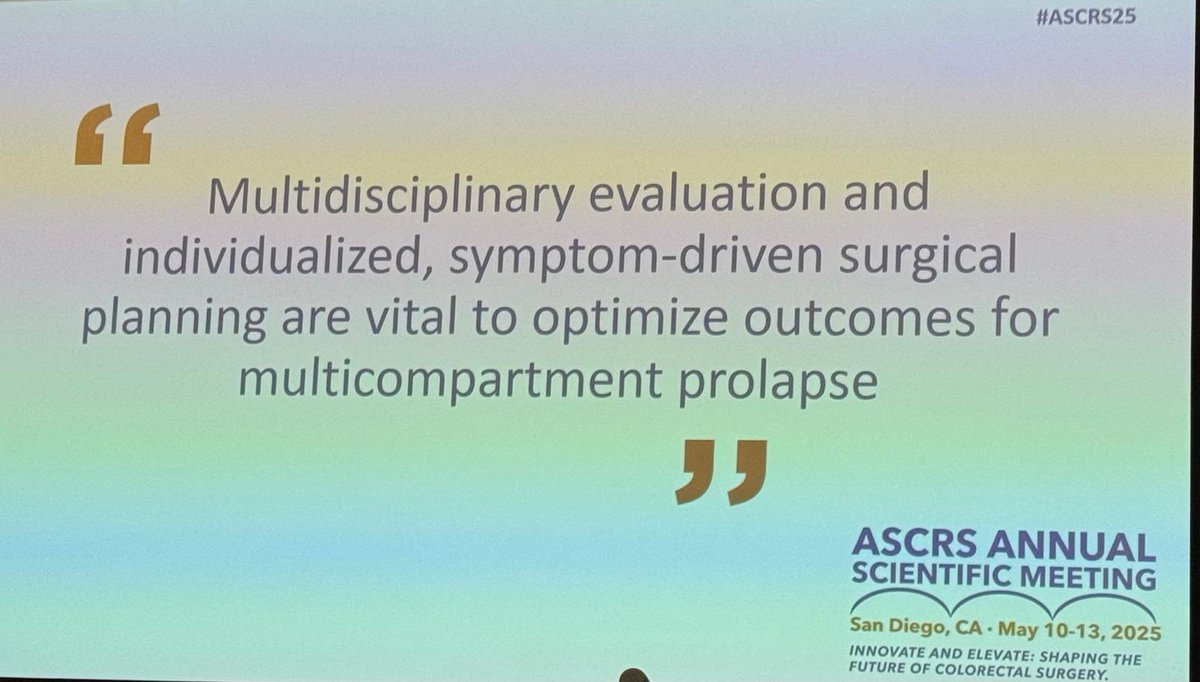 Anna Spivak (@annaspivs) on Twitter photo Shannon Wallace MD is presenting on cost effectiveness of combine repair of pelvic organ prolapse
<a href="/BrookeGurland/">Brooke Gurland MD</a> <a href="/LilianaBordei/">Liliana Bordeianou, MD, FACS, FASCRS</a> <a href="/MfrParaiso/">MFR Paraiso</a> <a href="/ASCRS_1/">ASCRS_1</a> #ascrs25 Shannon Wallace MD is presenting on cost effectiveness of combine repair of pelvic organ prolapse
<a href="/BrookeGurland/">Brooke Gurland MD</a> <a href="/LilianaBordei/">Liliana Bordeianou, MD, FACS, FASCRS</a> <a href="/MfrParaiso/">MFR Paraiso</a> <a href="/ASCRS_1/">ASCRS_1</a> #ascrs25