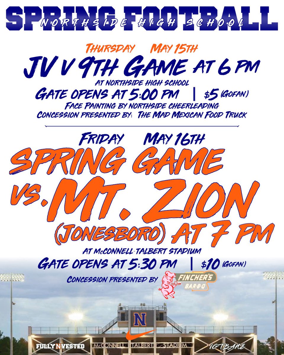 Huge week for Northside Football!! The future is now, come support our players and coaches. IGTBANE 🏈