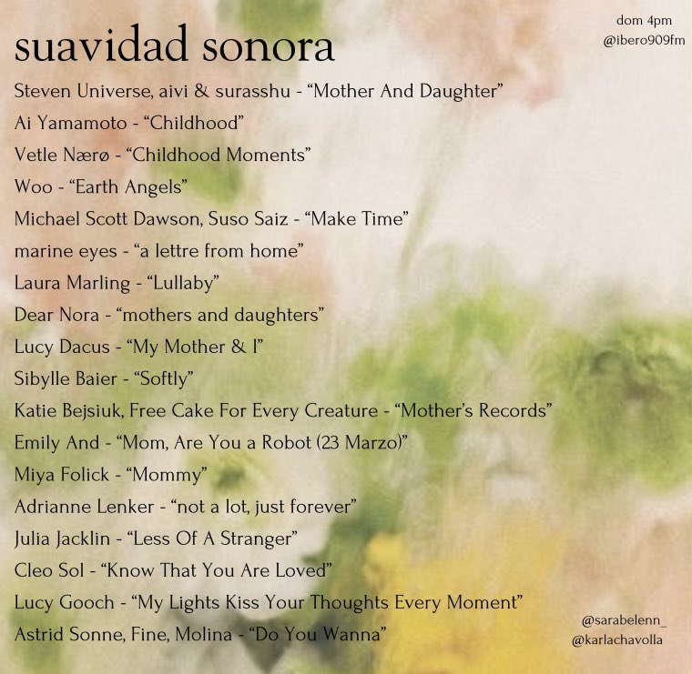 11.05.2025  
selección musical de hoy en #suavidadsonora ♡