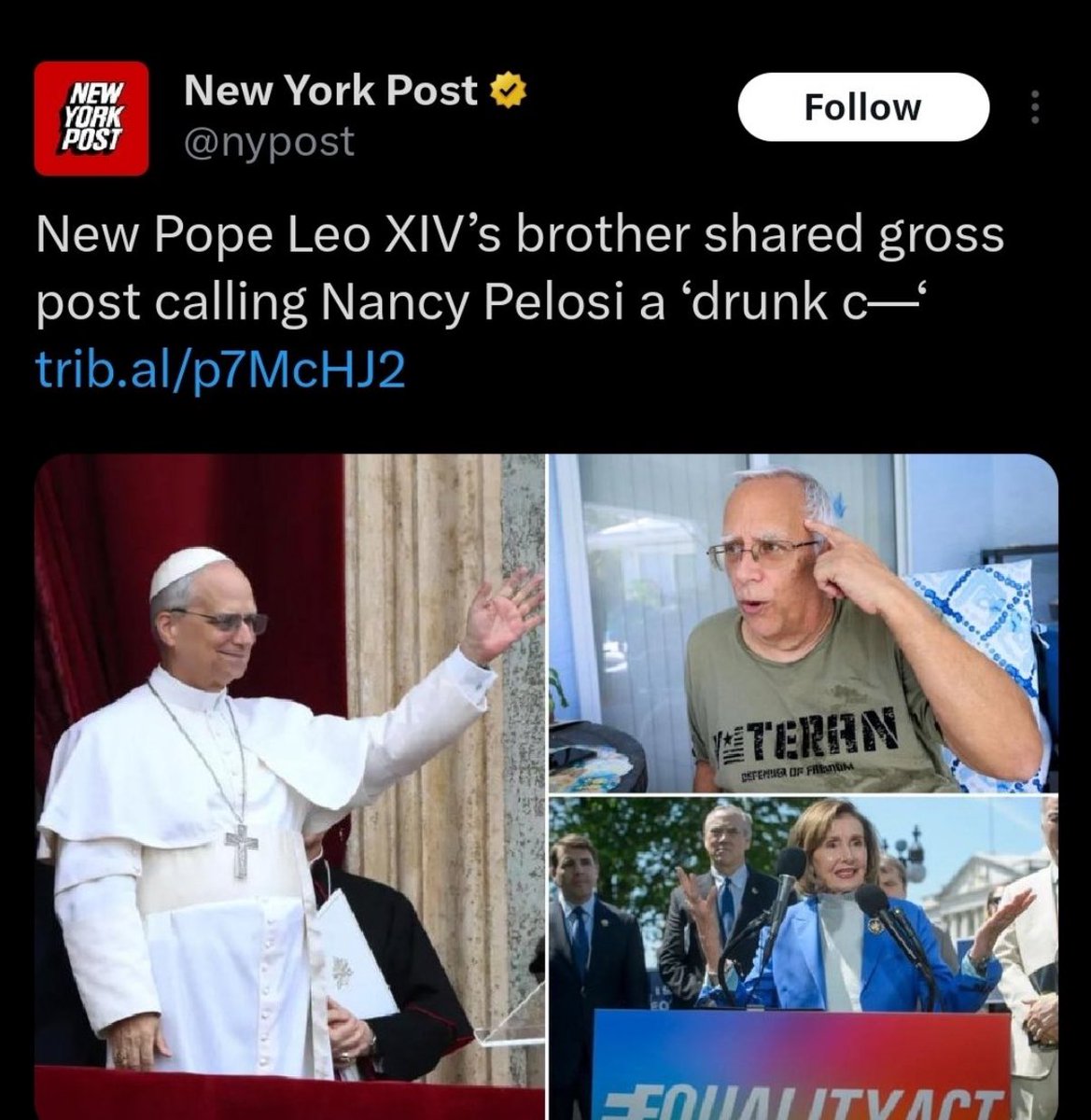 The popes brother is BASED AF.  🤣🤣