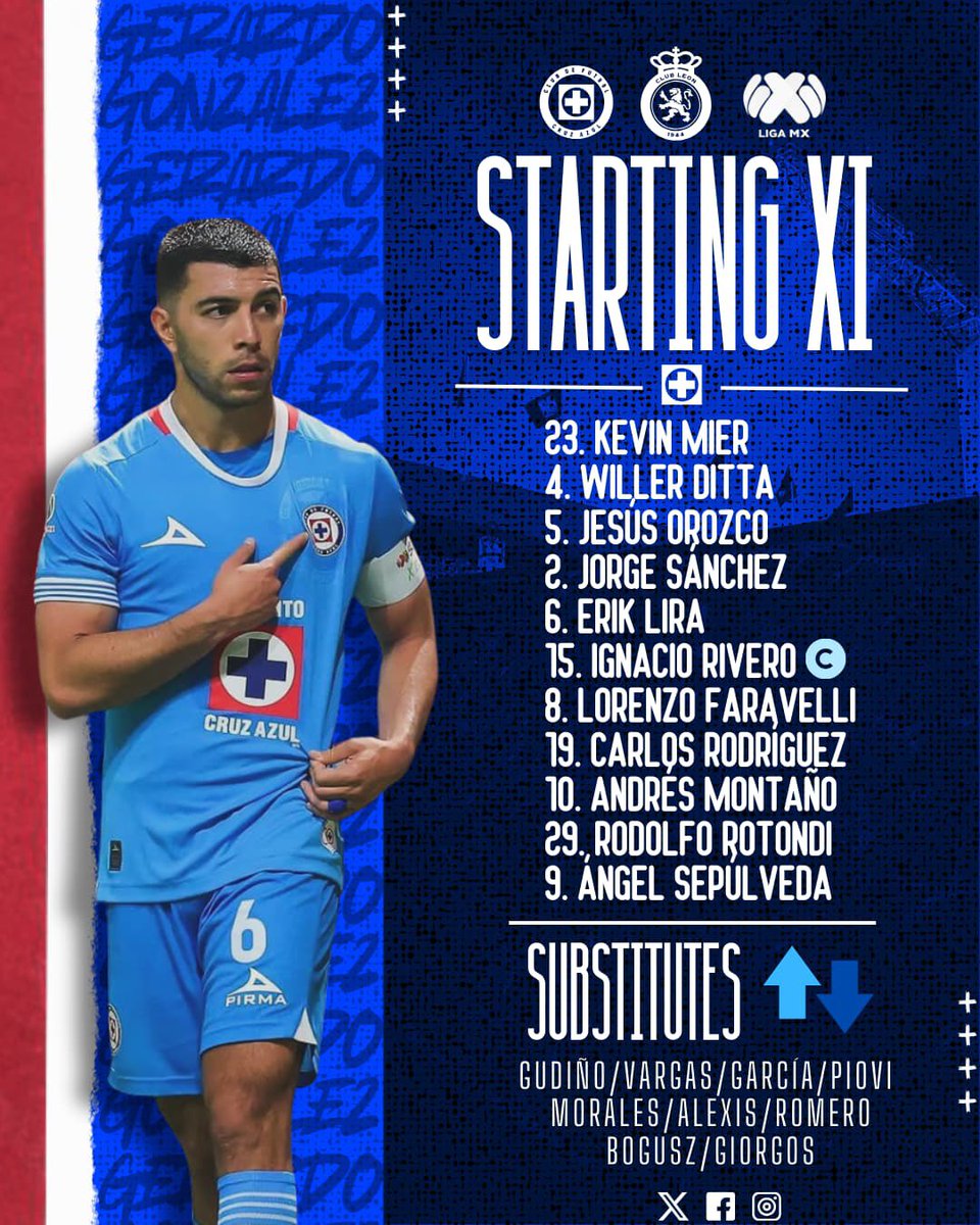🚂🚨 Alineación de Cruz Azul 

📌 Misma alineación solo con Ditta de inicio.

<a href="/SimplementeCAZ/">𝐒𝐢𝐦𝐩𝐥𝐞𝐦𝐞𝐧𝐭𝐞 𝐂𝐫𝐮𝐳 𝐀𝐳𝐮𝐥</a> 

#CruzAzul