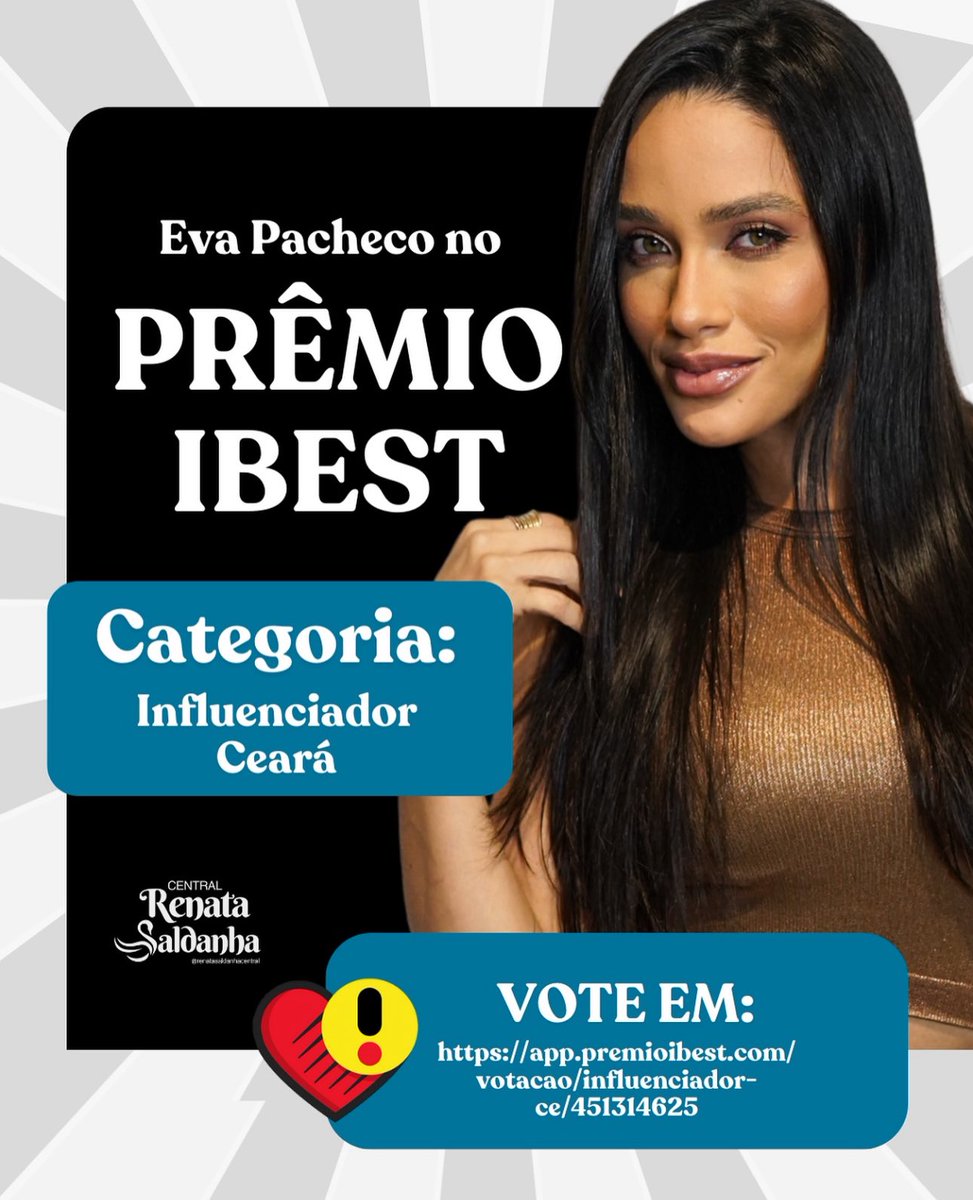 Info Eva Pacheco 🍎🩰 (@infoevapacheco) on Twitter photo 🏆 Mutirão Prêmio iBest - Feat. <a href="/cfdamelsummers/">Central Oficial Mel Summers</a> 💕
-Vote em Mel Summers "Categoria: Influenciador Infantil"✨
🔗: premioibest.vote/972431494
-Vote em Eva Pacheco
"Categoria: Influenciador Ceará"⭐
🔗: app.premioibest.com/votacao/influe…
🎯 Meta = 50 Prints com Horário! 🏆 Mutirão Prêmio iBest - Feat. <a href="/cfdamelsummers/">Central Oficial Mel Summers</a> 💕
-Vote em Mel Summers "Categoria: Influenciador Infantil"✨
🔗: premioibest.vote/972431494
-Vote em Eva Pacheco
"Categoria: Influenciador Ceará"⭐
🔗: app.premioibest.com/votacao/influe…
🎯 Meta = 50 Prints com Horário!