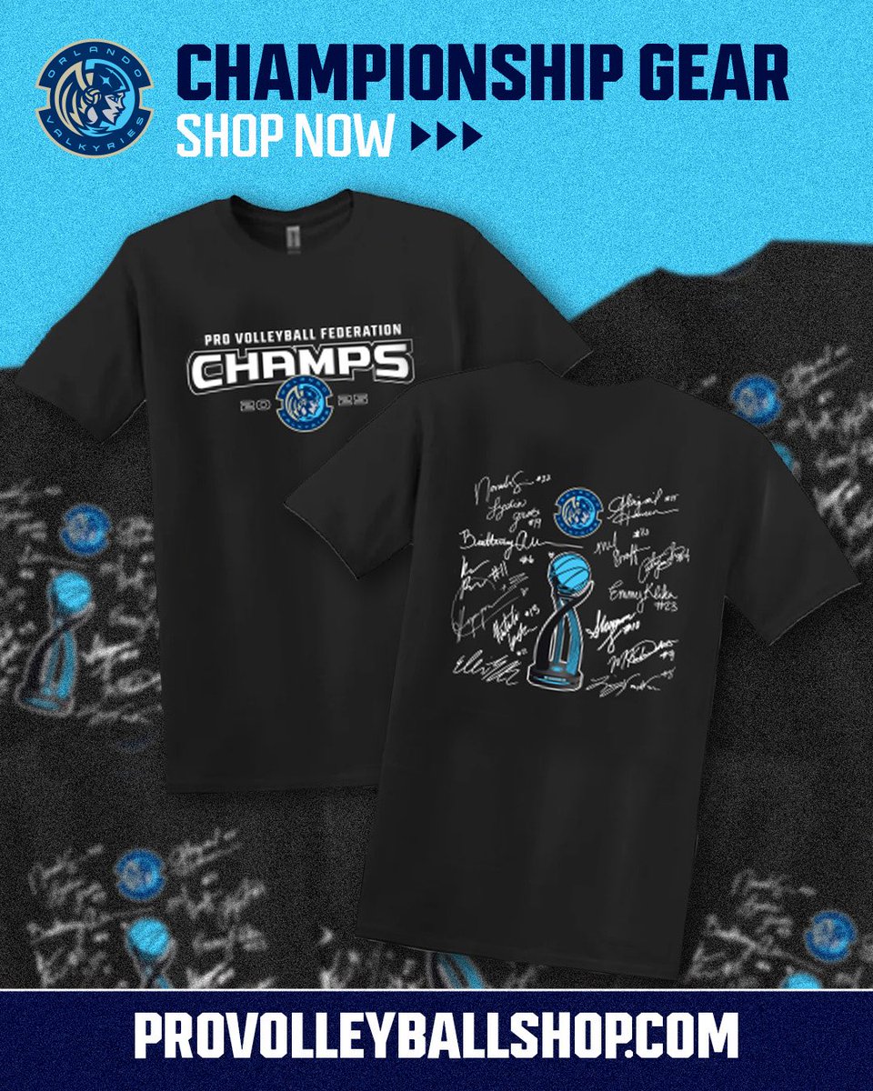 Pro Volleyball Federation (@realprovb) on Twitter photo <a href="/orlvalkyries/">Orlando Valkyries</a> championships is now available! Click the link in bio to get yours TODAY! <a href="/orlvalkyries/">Orlando Valkyries</a> championships is now available! Click the link in bio to get yours TODAY!