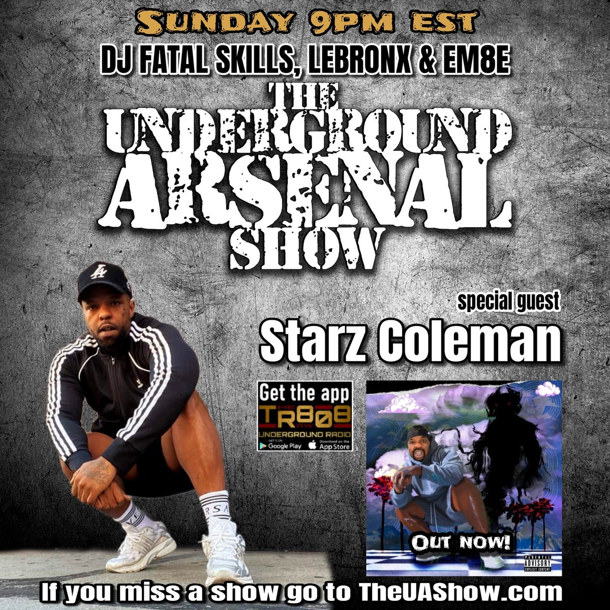 The Underground Arsenal Show (@theuashowdotcom) on Twitter photo #Tunein
Sunday 9pm EST
The Underground Arsenal Show w/ guest <a href="/StarzColeman/">StarzColeman</a>
on <a href="/808_raw/">The Raw 808 Underground Radio</a>
Get The Raw 808 app!
If you miss a show go to TheUAShow.com
#theraw808 <a href="/FatalSkills/">DJ Fatal Skills</a> <a href="/REALLEBRONX/">Lebronx</a> <a href="/the_music_man76/">M-80</a> #Tunein
Sunday 9pm EST
The Underground Arsenal Show w/ guest <a href="/StarzColeman/">StarzColeman</a>
on <a href="/808_raw/">The Raw 808 Underground Radio</a>
Get The Raw 808 app!
If you miss a show go to TheUAShow.com
#theraw808 <a href="/FatalSkills/">DJ Fatal Skills</a> <a href="/REALLEBRONX/">Lebronx</a> <a href="/the_music_man76/">M-80</a>