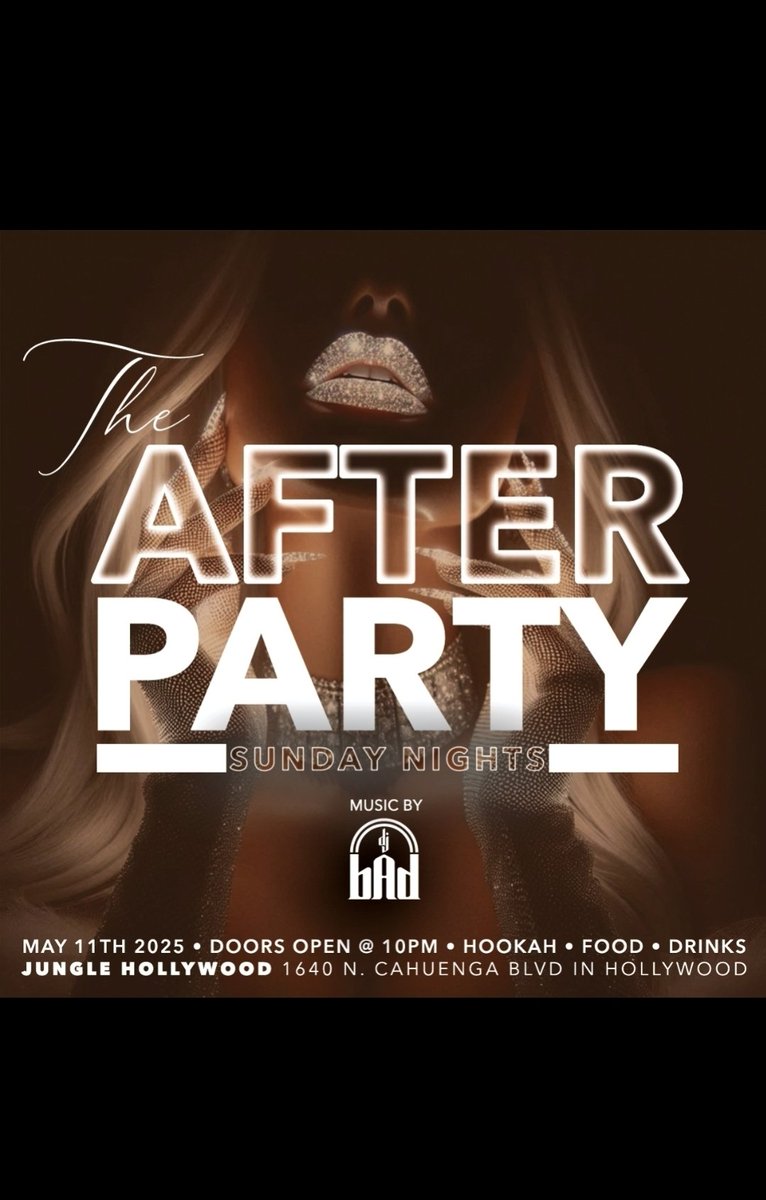 TONIGHT!
1640 CAHUENGA BLVD
HOLLYWOOD 
R&amp;B &amp; HIP-HOP 
<a href="/DJBADMUSIC/">B.A.D</a>
HOOKAH &amp; FULL KITCHEN!
10PM!
THE AFTERPARTY!