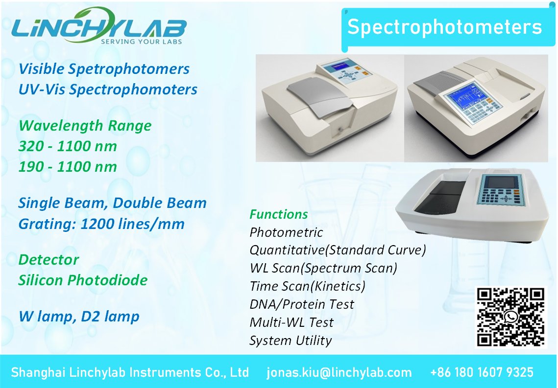 Linchylab2013's tweet image. Visible spectrophotometers
UV-Vis spectrophotometers
#Linchylab is Manufacturer and one-stop solution supplier for laboratory analytical instruments and consumables. #NitrogenGenerators #AirGenerators #HydrogenGenerators #spectrophotometer