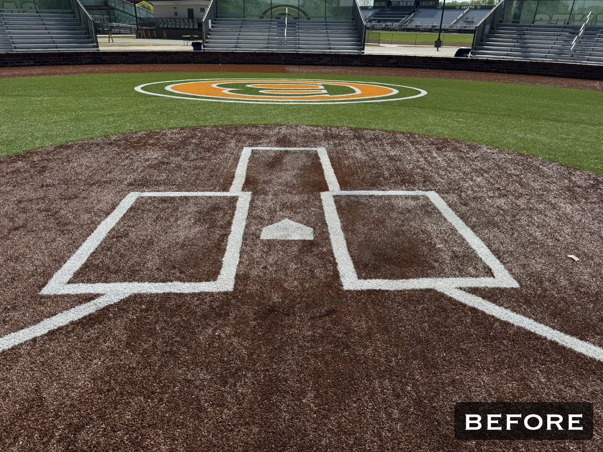 Big upgrade at the dish! We didn’t just repair the batter’s box—we installed a brand-new, regulation home plate ⚾️Built to last, ready for battle. 🔧🔥