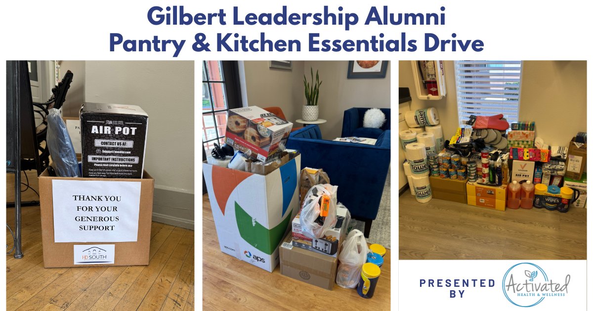 GLeadership's tweet image. Thank you to everyone who generously supported the Gilbert Leadership Alumni Pantry &amp;amp; Kitchen Essentials Drive benefiting Page Commons! 

A special thank you to Activated Health &amp;amp; Wellness for sponsoring this alumni activity and helping us make a difference in our community.