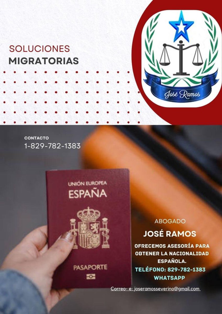 1. Tú puedes... 
obtener la nacionalidad española, si tienes bisabuelos originarios de ese país. 

#LMD 
#LeyMemoriaDemocratica
#NacionalidadEspañola
#España 
#RepublicaDominicana 
#Asesoria
#TribunalSuperiorElectoral
#RectificacionActas
#SubsanacionActas