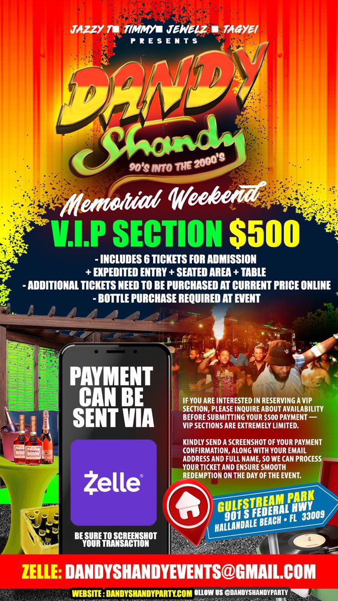 Dandy Shandy , Tha Greatest 90’s Music Event is around the corner Friday May 23rd 
Get your tickets asap!!! And come and relive great moments. 
Tickets are moving fast DONT WAIT!! 🔥

Ticket Link: dandyshandyparty.com