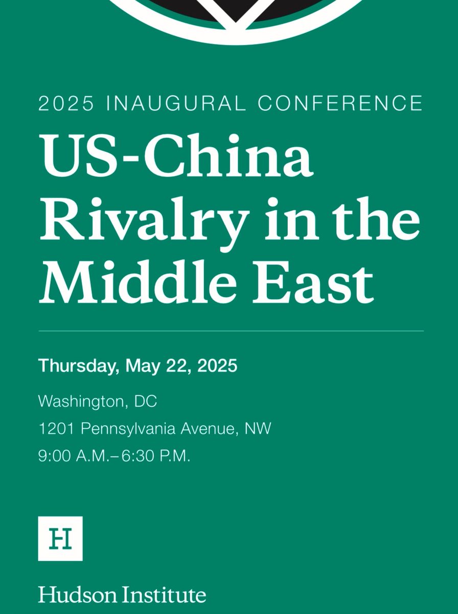 Zineb Riboua (@zriboua) on Twitter photo Save the Date!
Thursday, May 22
The Inaugural US-China Rivalry in the Middle East Conference
Inquiries: riboua@chinainmena.com
More information soon, stay tuned. Save the Date!
Thursday, May 22
The Inaugural US-China Rivalry in the Middle East Conference
Inquiries: riboua@chinainmena.com
More information soon, stay tuned.