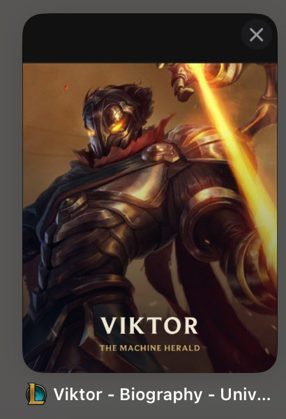 I keep this untouched tab containing the thumbnail of viktor’s old bio sitting in my safari app as a reminder of the way things once were