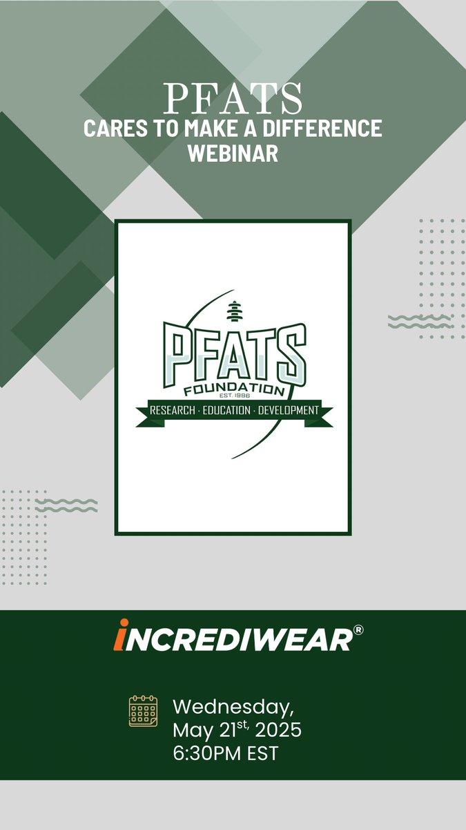 PFATSFoundation's tweet image. Have you signed up for this year’s PFATS Cares to Make a Difference Webinar yet? If not, register today!

us02web.zoom.us/webinar/regist…