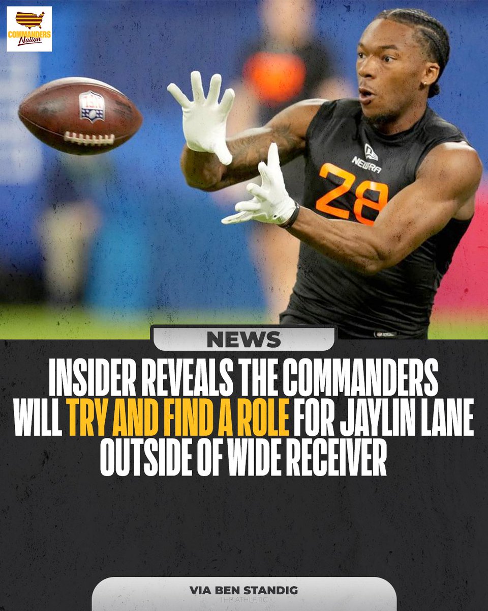 commandnation's tweet image. Ben Standig of The Athletic says the Commanders could be looking at slotting Jaylin Lane as punt and kick returner.