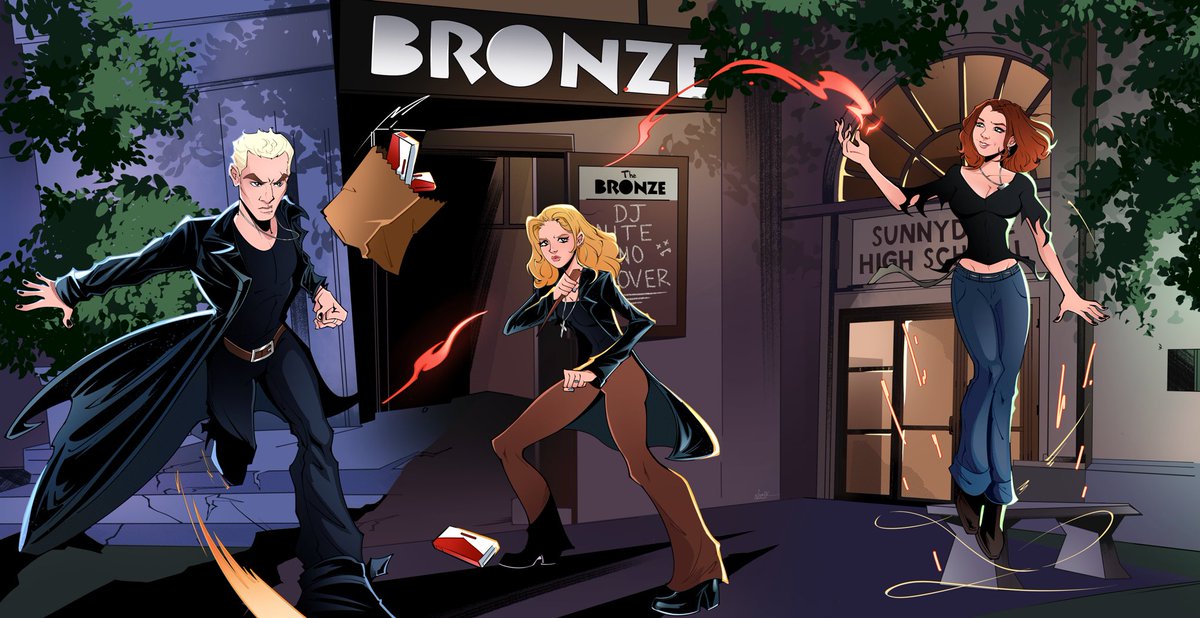 NoelKellyart's tweet photo. So this is my favorite piece l've worked on of the year and Buffy has been watched all while doing it (again) https://t.co/bOrwQemkuG