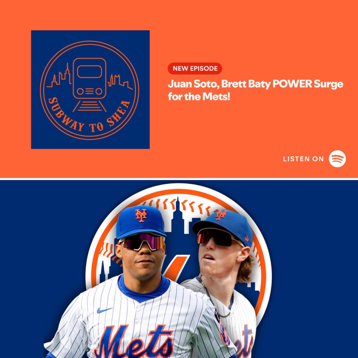 Subway To Shea Podcast (@subwaytoshea) on Twitter photo 🍎NEW EPISODE🍎
(Ep. 197): Juan Soto, Brett Baty POWER Surge for the #Mets!
GUEST: <a href="/THE_SamMaxwell/">Sam Maxwell</a> of <a href="/BedfordSullivan/">Bedford & Sullivan: The Story of BK & its Ballclub</a> & <a href="/THEMetsianPod/">The Metsian Podcast with Sam, Rich and Mike</a>
WATCH:
YouTube📺 youtube.com/live/Y-40B3YD5…
LISTEN:
Apple Podcasts🎧 podcasts.apple.com/us/podcast/jua…
Spotify🎧open.spotify.com/episode/2Kd1Eh…
#LGM 🍎NEW EPISODE🍎
(Ep. 197): Juan Soto, Brett Baty POWER Surge for the #Mets!
GUEST: <a href="/THE_SamMaxwell/">Sam Maxwell</a> of <a href="/BedfordSullivan/">Bedford & Sullivan: The Story of BK & its Ballclub</a> & <a href="/THEMetsianPod/">The Metsian Podcast with Sam, Rich and Mike</a>
WATCH:
YouTube📺 youtube.com/live/Y-40B3YD5…
LISTEN:
Apple Podcasts🎧 podcasts.apple.com/us/podcast/jua…
Spotify🎧open.spotify.com/episode/2Kd1Eh…
#LGM