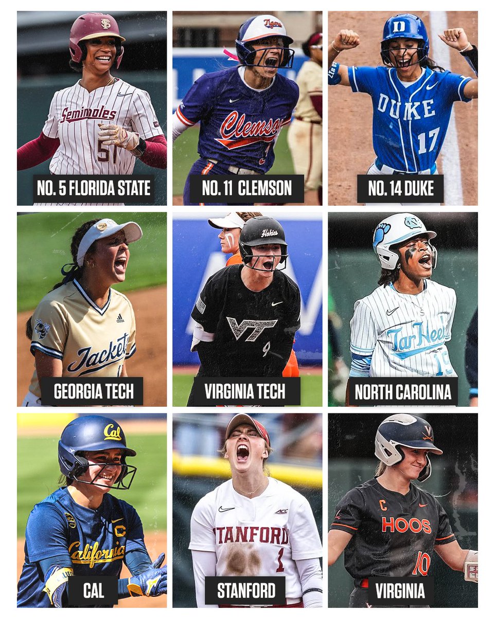 NINE ACC TEAMS ARE IN THE NCAA SOFTBALL TOURNAMENT, THE MOST IN CONFERENCE HISTORY 📈 🔥