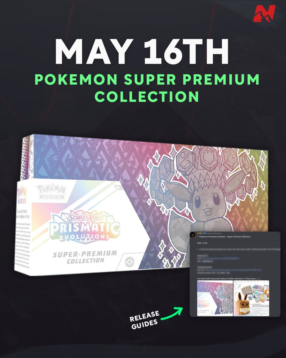 🤑Prismatic Evolutions SPCs are releasing this week! Who still needs to cop one to rip?

💵Access tools and information that are exclusive to us, gain insider knowledge and tips that helps you purchase your units with ease.

thenorthcop.com