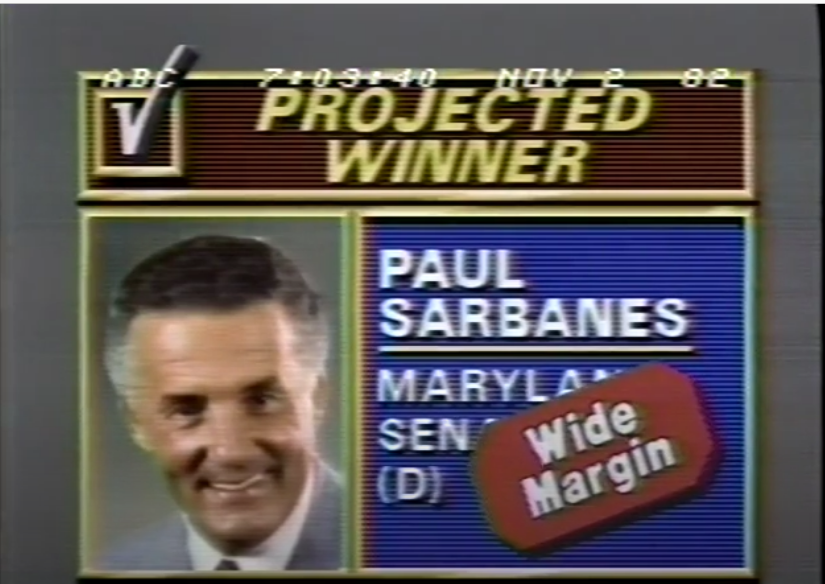 ElectionVintage's tweet image. Paul Sarbanes (D-MD) was re-elected to his Senate seat in 1982 by a &quot;wide margin&quot;. Lol.