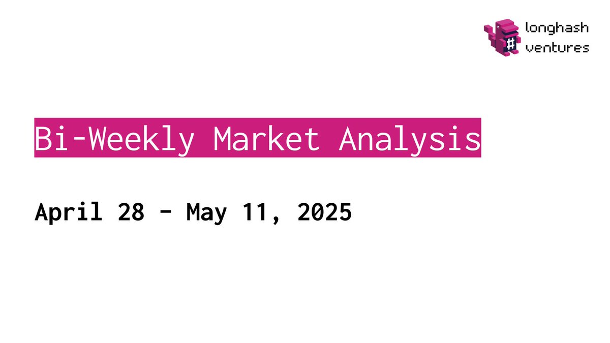 LongHashVC's tweet photo. 🧵 𝗖𝗿𝘆𝗽𝘁𝗼 𝗠𝗮𝗿𝗸𝗲𝘁 𝗔𝗻𝗮𝗹𝘆𝘀𝗶𝘀 | 𝗔𝗽𝗿𝗶𝗹 28 – May 11, 𝟮𝟬𝟮𝟱

It has been a 🟢 week for the crypto market these past 2 weeks as we see Bitcoin break $100K, $ETH soaring and other altcoins surge under recent news and updates.

Here's your concise breakdown 👇 https://t.co/0qVvyaC7Z1