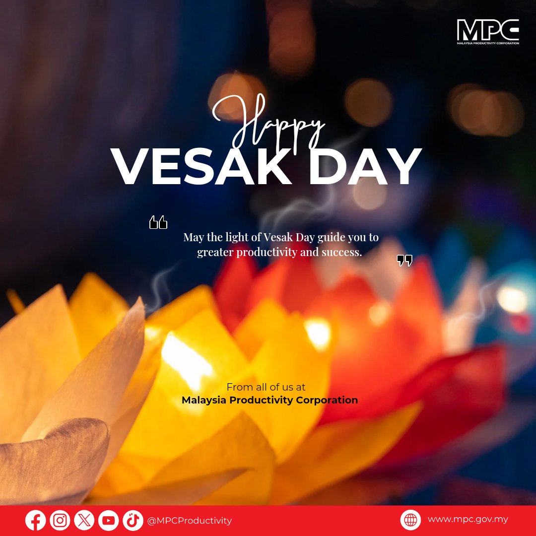 Malaysia Productivity Corporation (@mpcproductivity) on Twitter photo On this Vesak Day, let us reflect, renew, and realign our efforts in building a better nation together.
<a href="/MITIMalaysia/">MITI Malaysia</a>
#Productivity #MalaysiaProduktif #DrivingProductivityoftheNation On this Vesak Day, let us reflect, renew, and realign our efforts in building a better nation together.
<a href="/MITIMalaysia/">MITI Malaysia</a>
#Productivity #MalaysiaProduktif #DrivingProductivityoftheNation