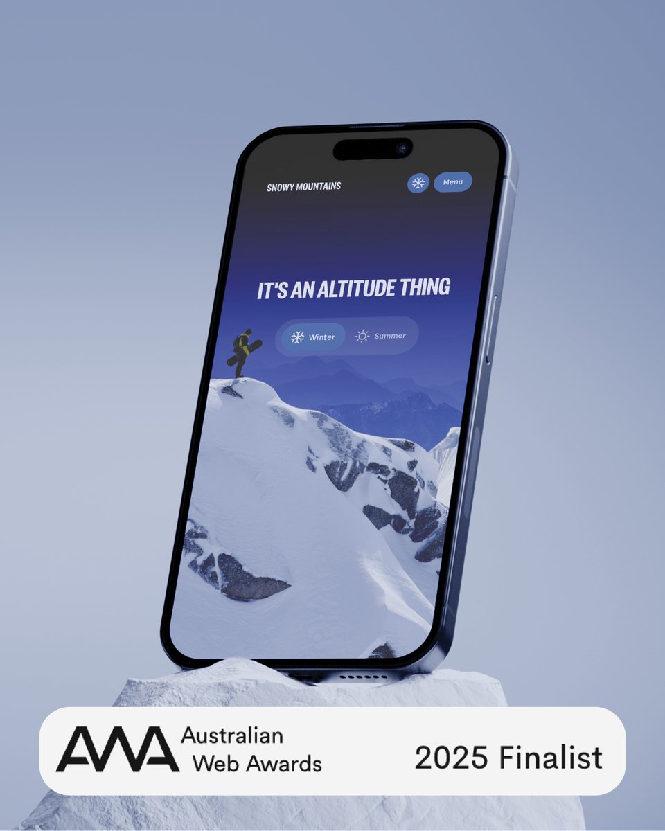 headjamcreative's tweet image. We’re thrilled to share that we’ve been named a Finalist in the Australian Web Awards!

Huge thanks to the incredible team at Snowy Mountains Tourism ✨ 

#AustralianWebAwards #WebDesign #UI #UX #NewyCreatives