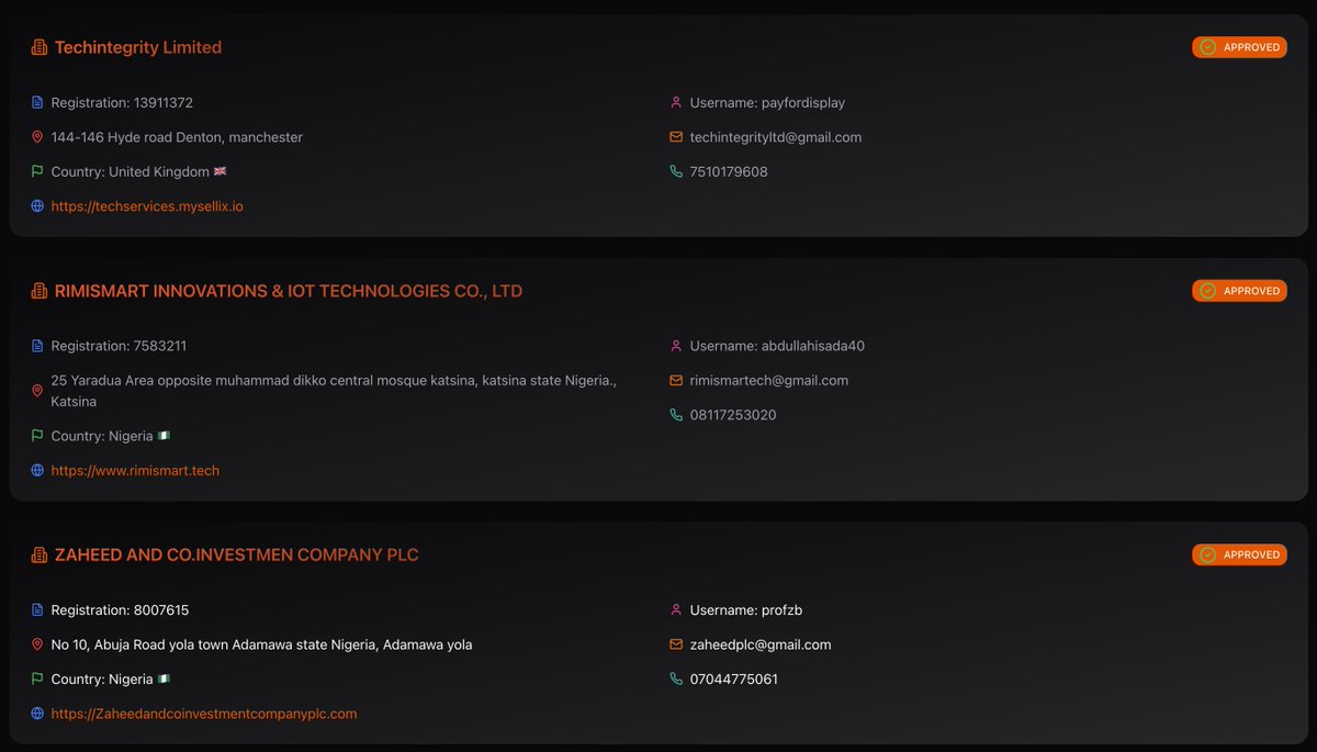 We are pleased to announce 3 more companies in our clubs 1 in #UK and 2 in #Nigeria 

We will keep adding more companies once they are verified

We do not charge money on KYC the charge is from the companies to cover there expenses we only charge 100SDA 

Lets do it #SidraFamily