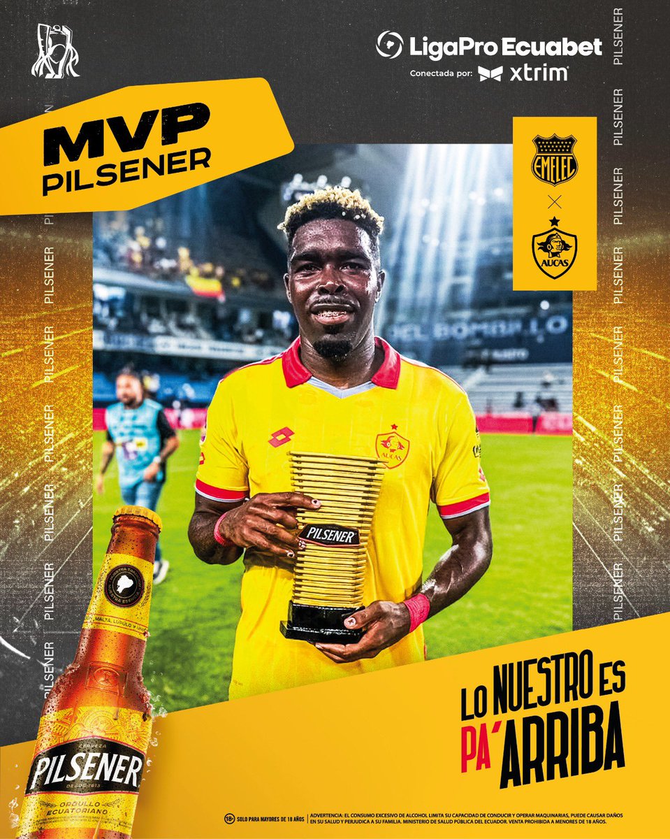 🥇Michael Carcelén de <a href="/Aucas45/">S. D. Aucas Oficial</a> es el jugador MVP <a href="/PilsenerEcuador/">Pilsener Ecuador</a> ⚽️

#LoNuestroEsPaArriba 🤘🏻
⠀⠀⠀⠀⠀⠀⠀⠀
#LigaProEcuabetConectadaPorXtrim #MVPilsener 🇪🇨💯