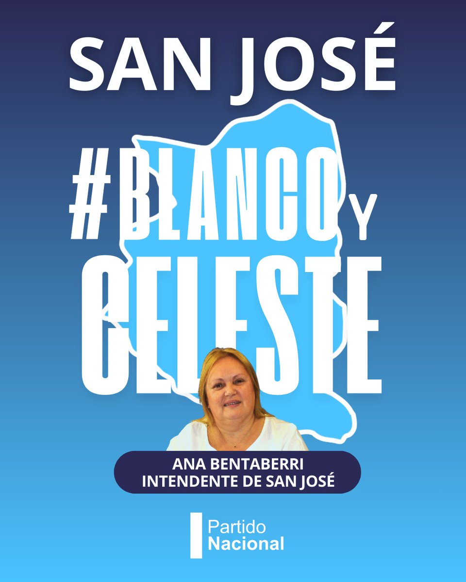 Ana Bentaberri INTENDENTE
SAN JOSÉ es #BlancoYCeleste ⚪️🔵