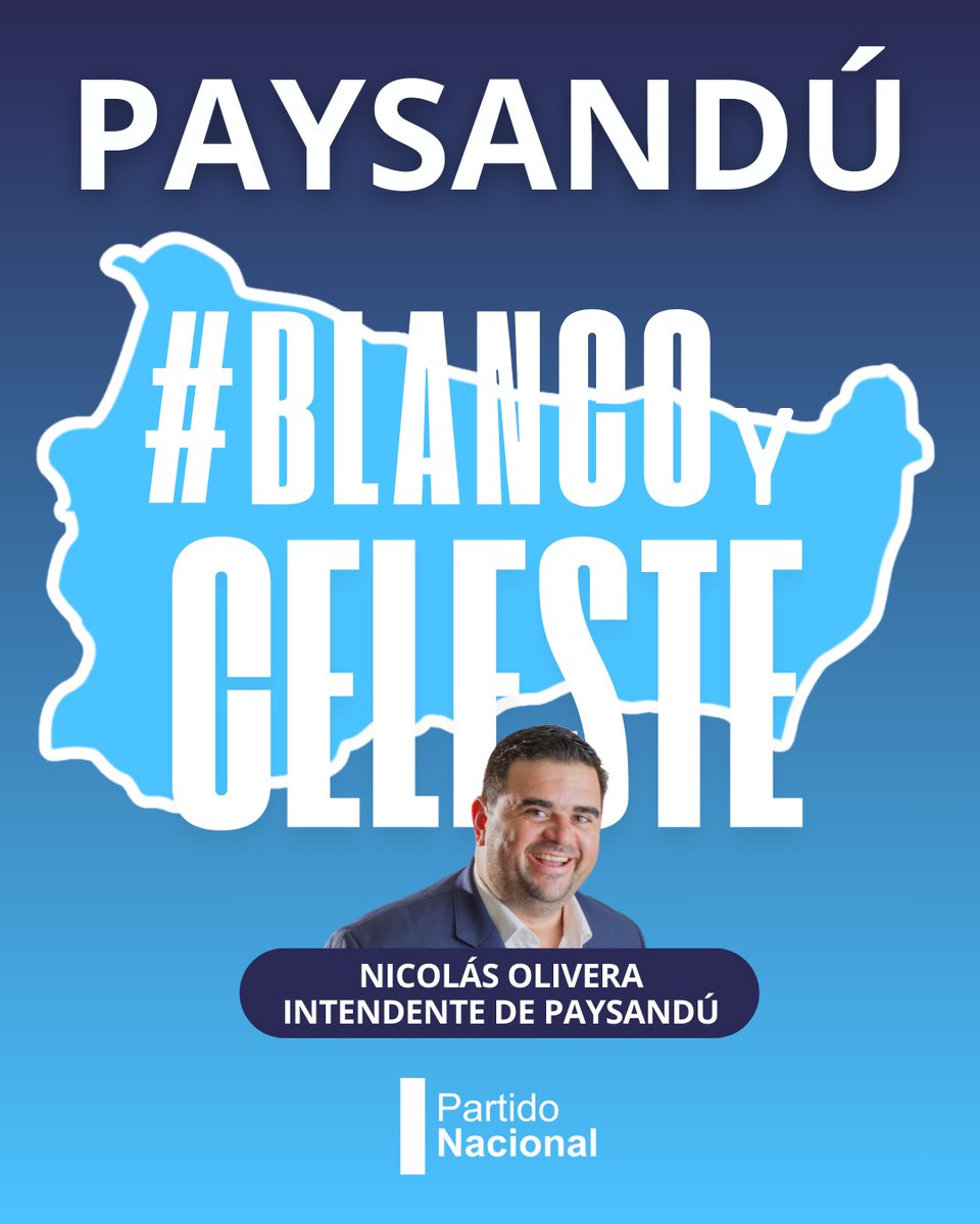 Nicolás Olivera INTENDENTE
PAYSANDÚ es #BlancoYCeleste ⚪️🔵