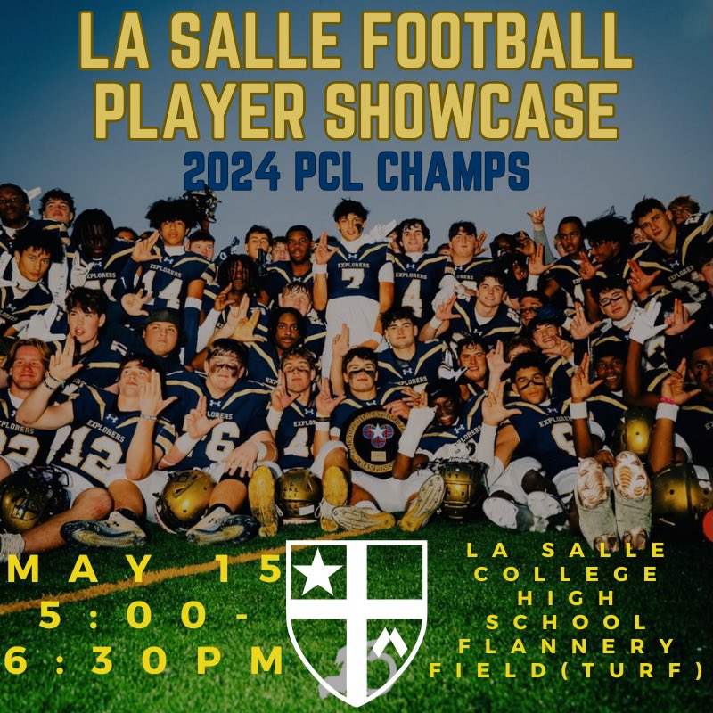 La Salle College HS Football (@lasallefball) on Twitter photo College Coaches:
Please join us May 15th at 5-6:30PM. Please RSVP via DM or reach out to <a href="/BrettGordonLSHS/">Brett Gordon</a> College Coaches:
Please join us May 15th at 5-6:30PM. Please RSVP via DM or reach out to <a href="/BrettGordonLSHS/">Brett Gordon</a>