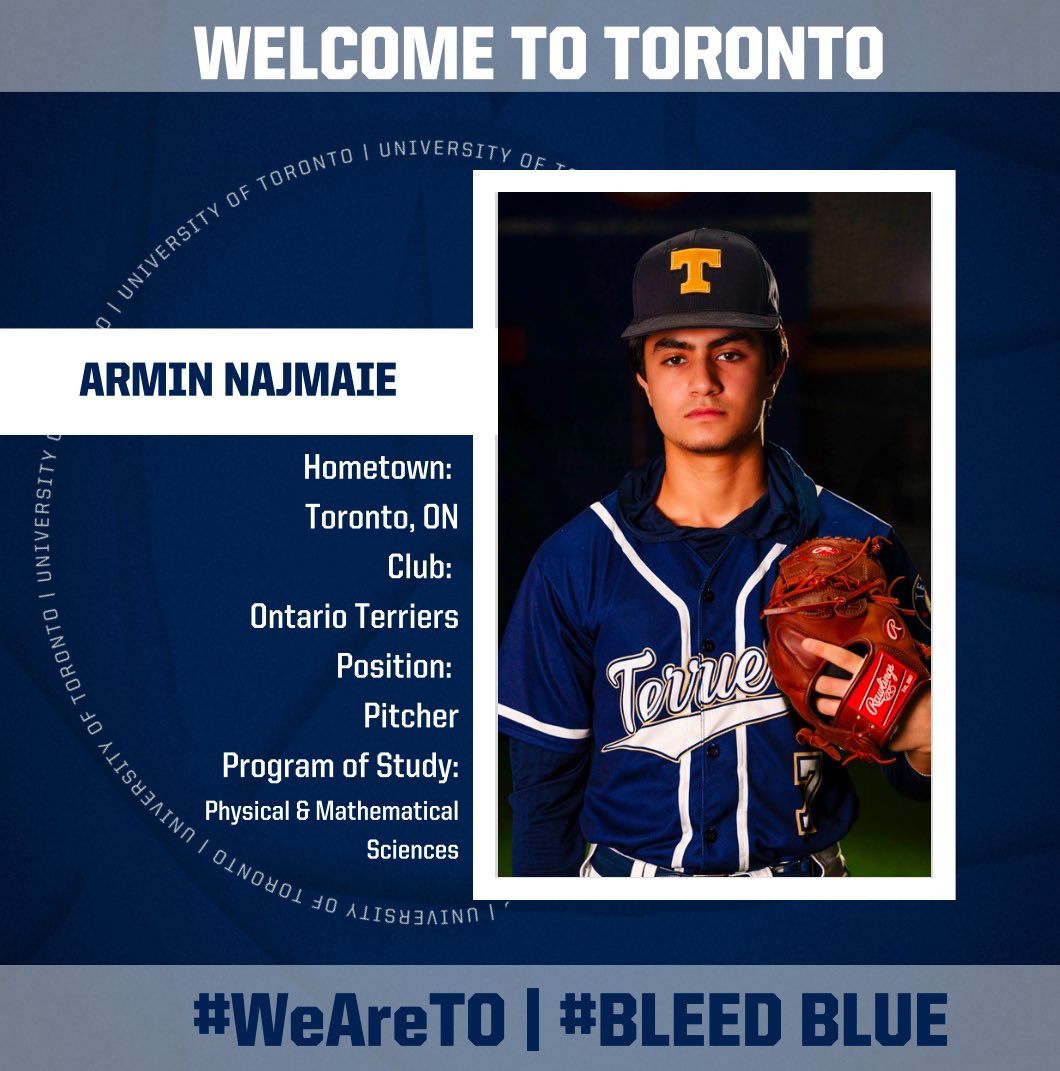 UofT_Baseball's tweet image. We’re thrilled to announce the commitment of right-handed pitcher Armi Najmaie from the Ontario Terriers.
Hometown: Toronto, Ontario
High school: Richview Collegiate
Club team: Ontario Terriers
Position: RHP
Program of study: Physical and Mathematical Sciences